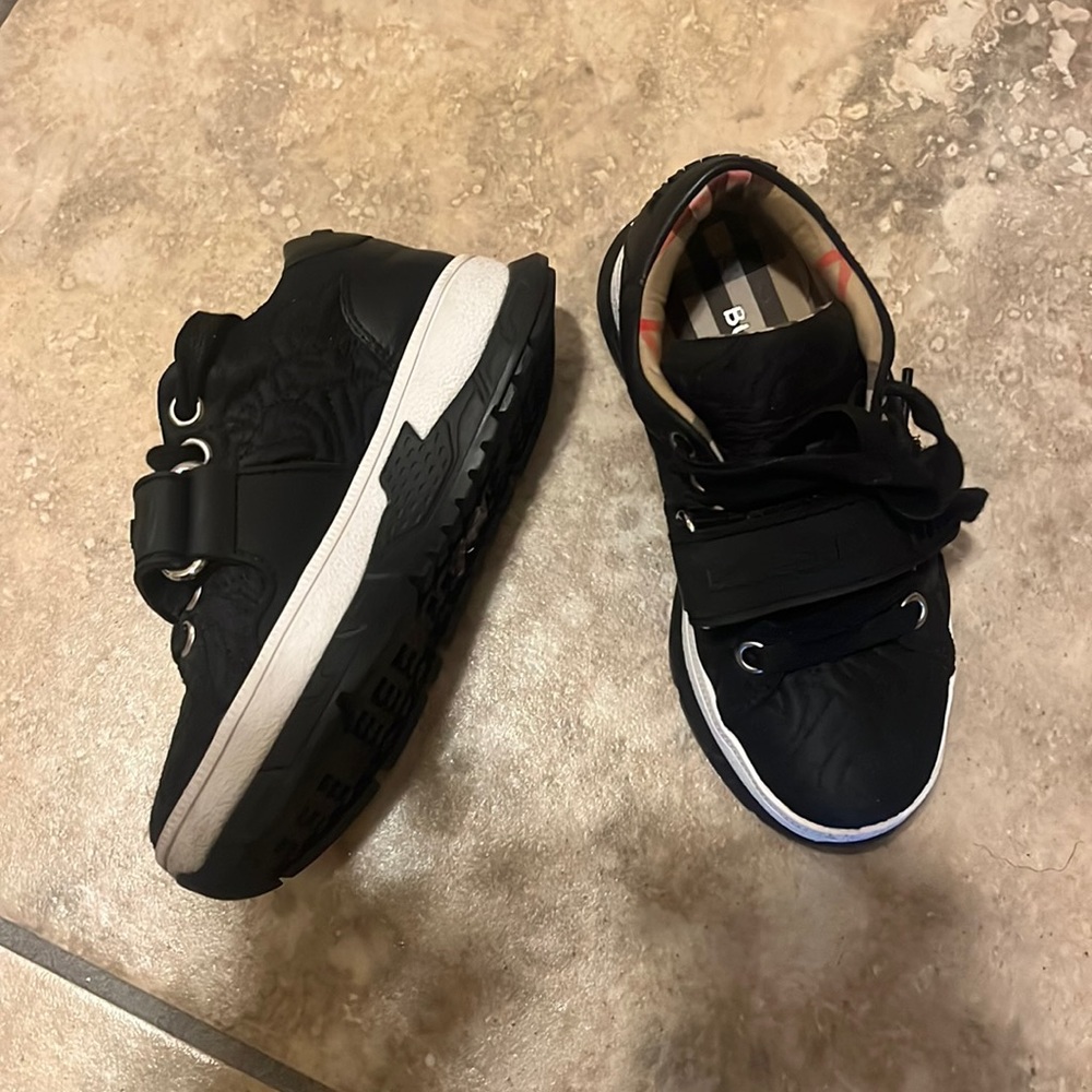 Kids, black, Burberry shoes.